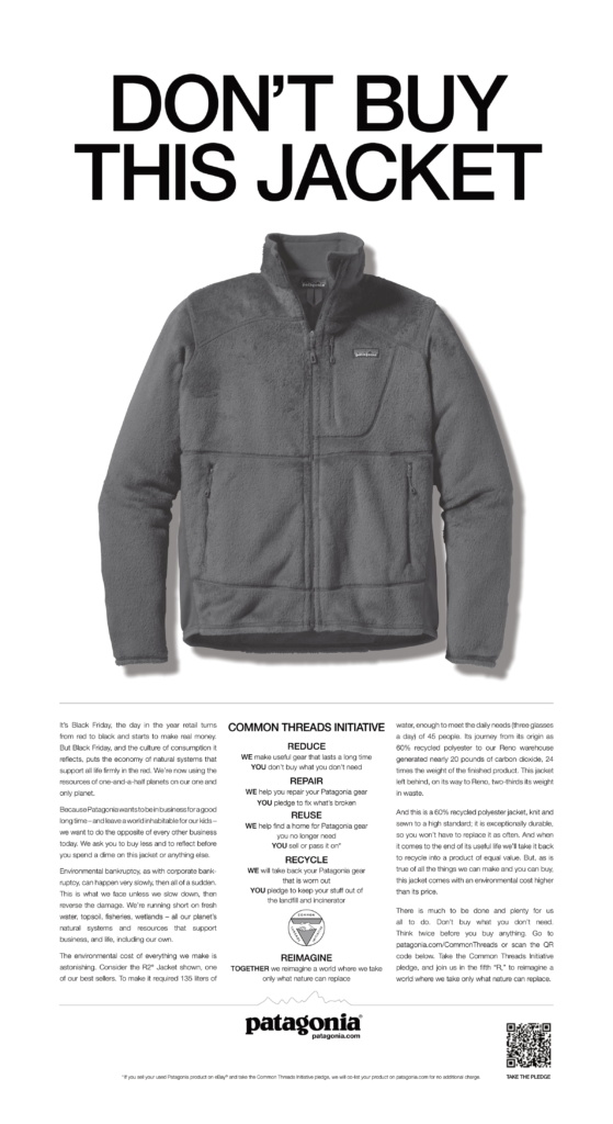 Patagonia’s ad in The New York Times (Source: Patagonia)